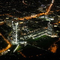 Bundesviertel & Post Tower Bonn Nachtluftbild