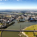 Rheinkniebrücke Düsseldorf Luftbild
