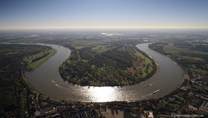 Zonser Grind Naturschutzgebiet am Rhein Halbinsel  Luftbild   