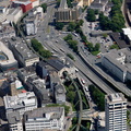 Schwebebahnhaltestelle Wuppertal Hauptbahnhof / Döppersberg und  Köbo-Haus  Wuppertal-Elberfeld  Deutschland Luftbild
