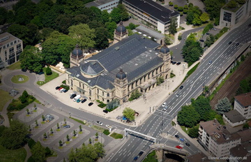 Historische Stadthalle am Johannisberg Wuppertal Deutschland. Erbaut : 1896-1900   Luftbild