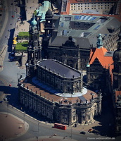 Katholische Hofkirche Dresden Luftbild