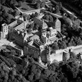 Heidelberger Schloss Luftbild Schwarz Weiss 
