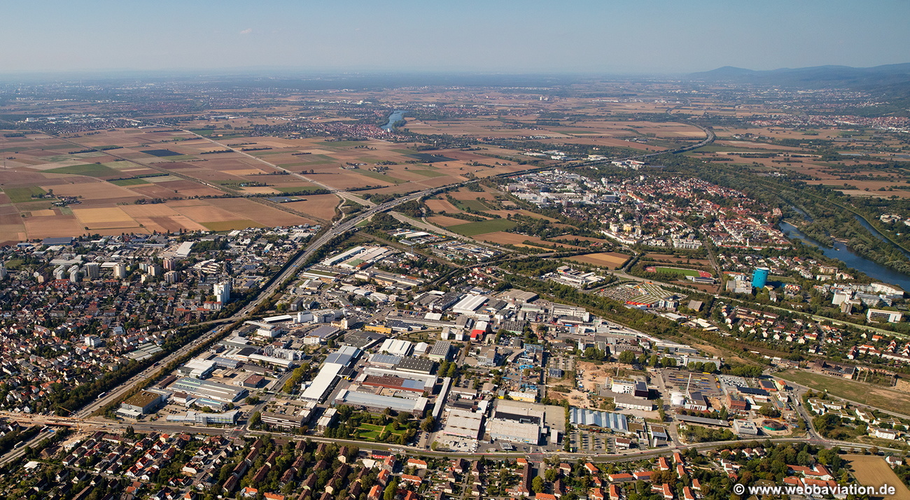 Gewerbe- und Industriegebiets Pfaffengrund. nördlich der Eppelheimer Straße  Heidelberg Luftbild 