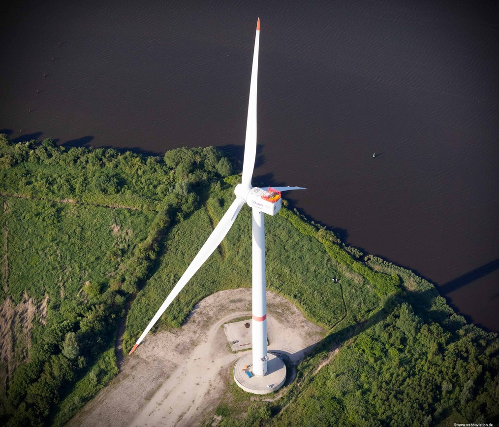Adwen Windkraftanlage Bremerhaven  Luftbild