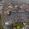 Autoterminal Bremerhaven, größte Autoumschlagplatz der Welt Luftbild