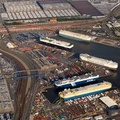 Autotransporters im Hafen von Bremerhaven Luftbild
