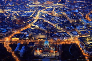 Hannover Nacht Luftbild Panorama