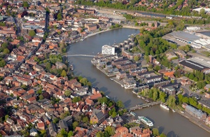 Altstadt Hafen Leer Luftbild