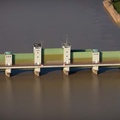 Ledasperrwerk Hochwasserschutz  Leer  (Ostfriesland) Luftbild