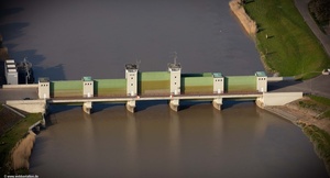 Ledasperrwerk Hochwasserschutz  Leer  (Ostfriesland) Luftbild
