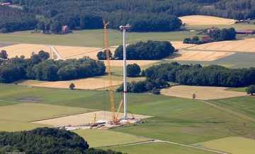 bau eine neue DEPO Windkraftanlage Bissendorf Luftbild