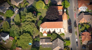 Pfarrkirche St. Johannis,  Glandorf-Schwege, Luftbild