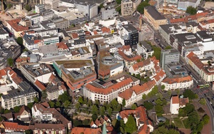 Kamp Promenaden Shopping-Viertel im Osnabrücker Innenstadt Luftbild