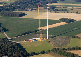 Errichtung  einer Windkraftanlage in Oyten-Tüchten Luftbild