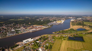 die Weser bei Bardenfleth  Luftbild