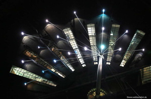 Autostadt Wolfsburg Nacht Luftbild
