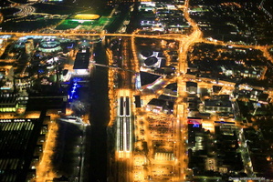 Hauptbahnhof Wolfsburg Nacht Luftbild