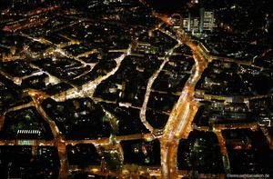 Die Bonner Innenstadt bei NachtLuftbild