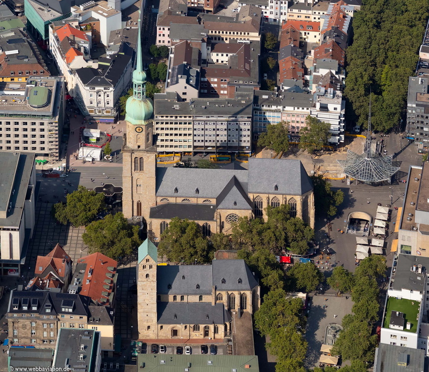 Reinoldikirche und Marienkirche Dortmund Luftbild
