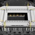 Signal Iduna Park ( früher Westfalenstadion ) Stadion Dortmund Schwarzweiß gelb Luftbild 