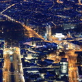 Berliner Allee und  Königsallee  Düsseldorf  bei Nacht  Luftbild 
