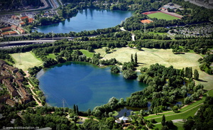 Deichsee im Südpark Düsseldorf Luftbild