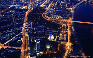 Düsseldorf-Pempelfort bei Nacht  Luftbild