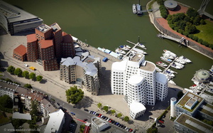 Gehry-Bauten, Neue Zollhof Düsseldorf  Luftbild