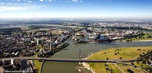Rheinkniebrücke Düsseldorf Luftbild