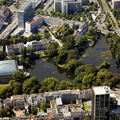 Standehauspark, Schwanenspiegel und Kaiserteich  Düsseldorf Luftbild