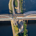 Karl-Lehr-Brücke und Neubau Hafenkanalbrücke und Ruhrbrücke Duisburg Ruhrort & Kaßlerfeld Luftbild