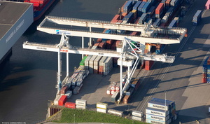 container Kran, Containerhafen Duisburg-Ruhrort  Luftbild