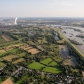 Hochwasser am Naturschutzgebiet  Rheinaue Walsum Luftbild