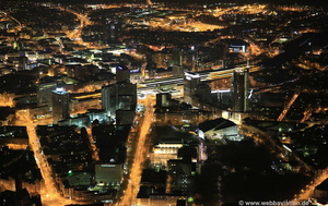 Essen NRW bei Nacht Luftbild   