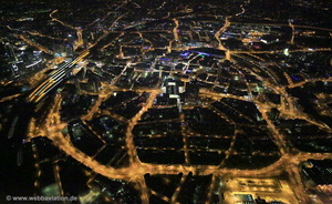 Essen Stadtzentrum bei Nacht Luftbild   