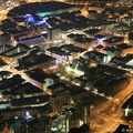 Essen Stadtzentrum bei Nacht Luftbild   