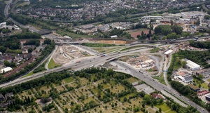 Autobahnkreuz Herne, A42 - A43 Luftbild