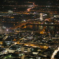 Kölner Innenstadt  bei Nacht Luftbild