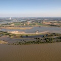 Hochwasser am Hülskens  Kieswerk am Milchplatz in Eversael  Luftbild