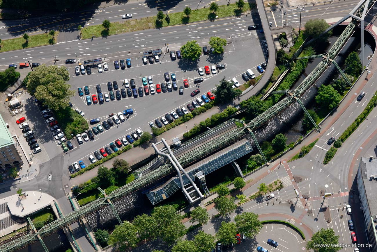 Schwebebahnstation Ohligsmühle in Wuppertal-Elberfeld  Luftbild