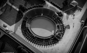 römischen Amphitheater der römischen Stadt Colonia Ulpia Traiana, heute archeologischer Park Xanten Luftbild