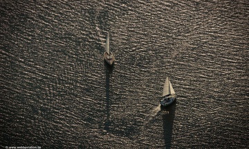 Segelboote auf der  Xantener Südsee  Luftbild