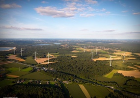 Windkraftanlage, Windpark Uphusen Luftbild