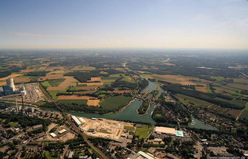 Datteln Hamm Kanal, Dortmund Ems Kanal und Schiffshebewerk Henrichenburg Schleusenpark Waltrop   Luftbild 