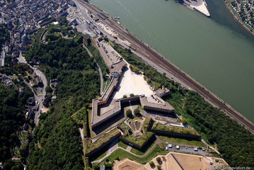 Festung Ehrenbreitstein Koblenz Luftbild 