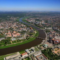 Der Elbe , Dresden Panoram Weitwinkel Luftbild
