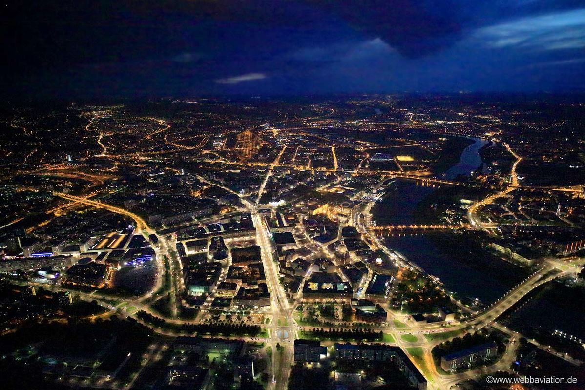 Dresden Nachtluftbild