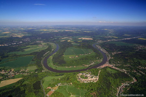 Die Elbe bei Festung Königstein Luftbild