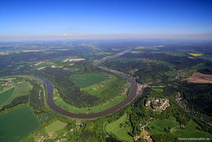 Die Elbe bei Festung Königstein Luftbild